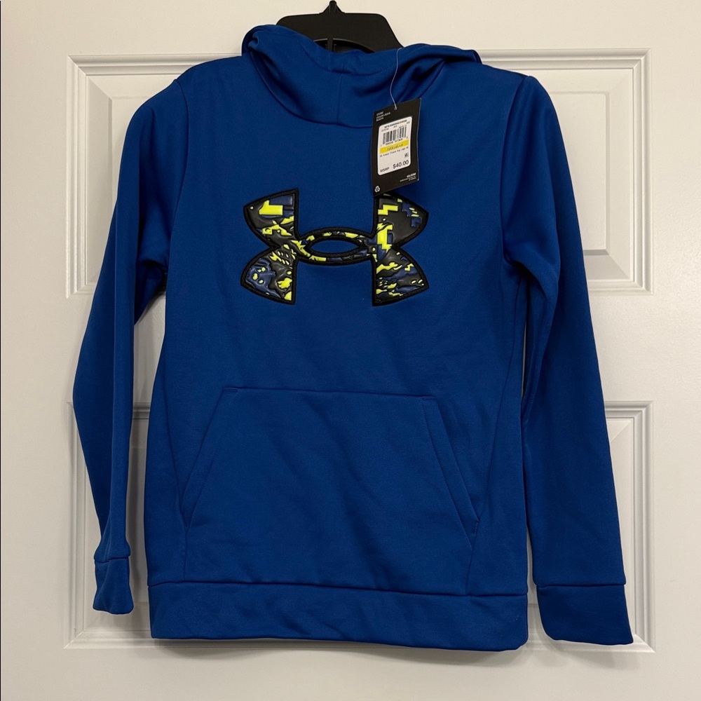 Under Armour Kids Royal Blue Hoodie with Yellow Logo
